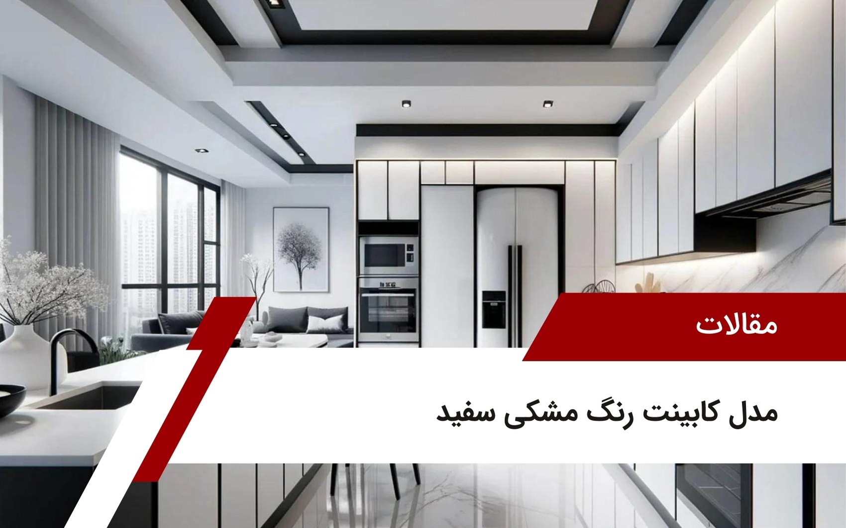 مدل کابینت رنگ مشکی سفید